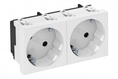 Фотография товара 'OBO-Bettermann 6120103 Розетка 2-м 2х2К+3 под углом 33град. шторки 16А 250В'