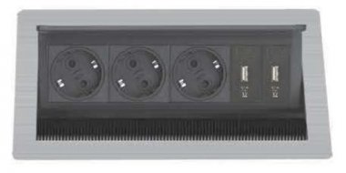 Фотография товара 'OBO-Bettermann 6116792 Бокс настольный DBK2 (сталь) 3х220В+2хUSB2.1A'