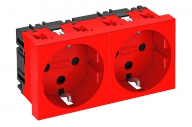 Фотография товара 'OBO-Bettermann 6120294 Розетка 2-м 2мод 16А 250В 0град. 45х90'