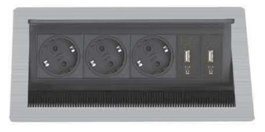 Фотография товара 'OBO-Bettermann 6116792 Бокс настольный DBK2 (сталь) 3х220В+2хUSB2.1A'